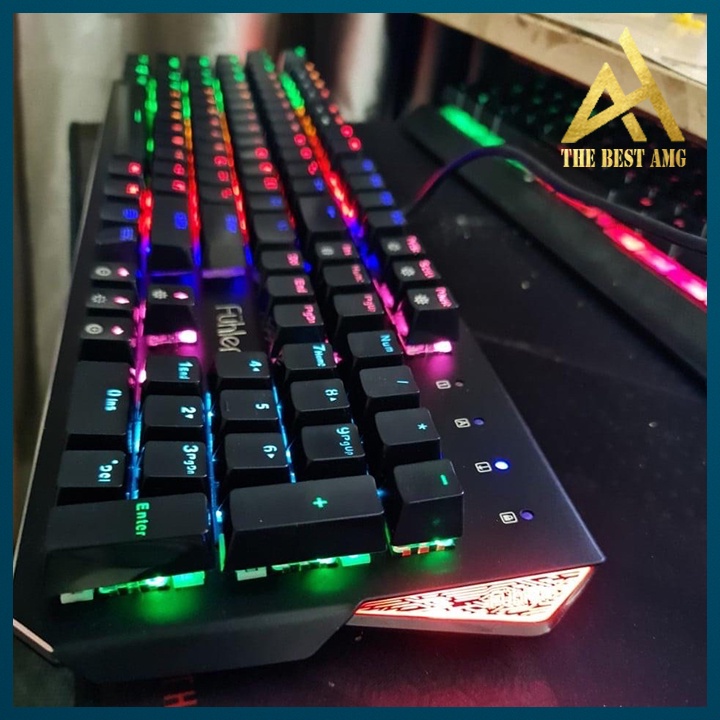 Bàn Phím Cơ Gaming Keycap Xuyên Led Đổi Màu Fuhlen Destroyer Bàn Phím Máy Tính Laptop Có Dây Keyboard Chơi Game
