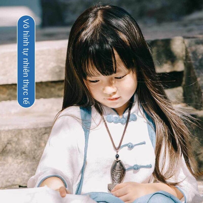 Bộ tóc giả dài thẳng dễ thương cho bé gái