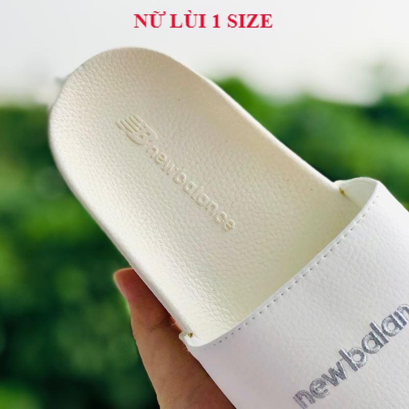 Dép unisex 𝐍𝐄𝐖 𝐁𝐀𝐋𝐄𝐍𝐂𝐄 ❤️FREESHIP + Hộp❤️dép NB newbalence quai ngang thể thao nam nữ thêu nỗi new balence, trắng-kem