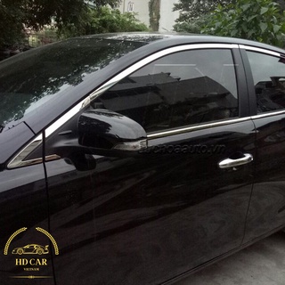 Bộ ốp viền chân/cong kính xe TOYOTA VIOS chất liệu INOX mạ CROM chống trầy xước viền kính - HD CAR