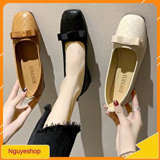 Giày búp bê da trần nơ nhí big size 35-43