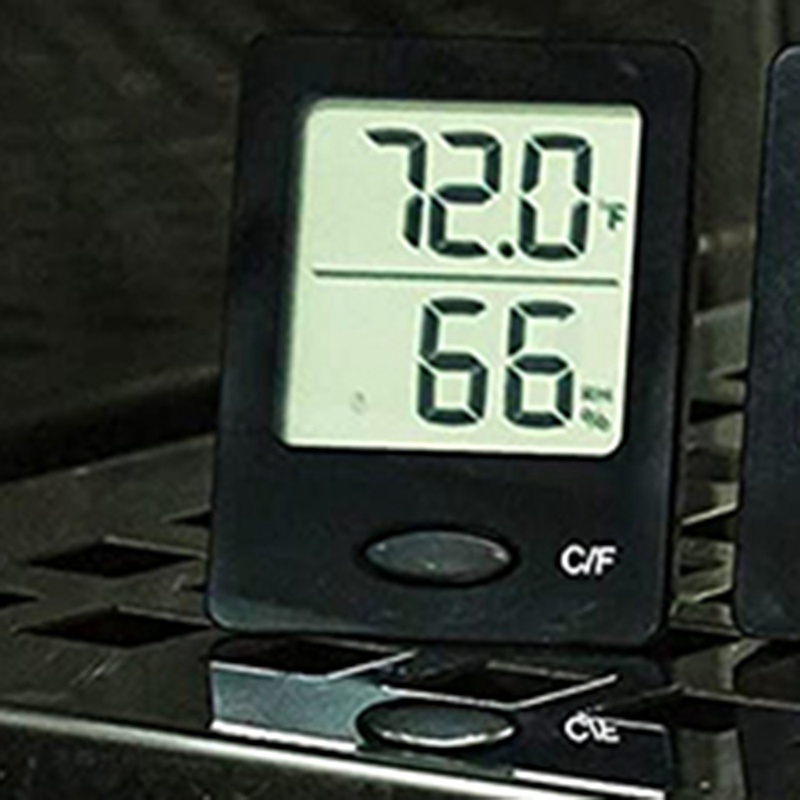 Nhiệt kế ẩm kế trong nhà Nhiệt kế phòng với màn hình LCD lớn , Màn hình độ ẩm cho văn phòng tại nhà Màu đen