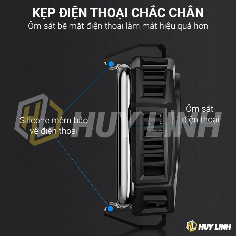 Quạt tản nhiệt Memo DL05 - Có màn hình hiển thị nhiệt độ và Led RGB siêu đẹp 700Mah - Tặng kèm găng tay cảm ứng