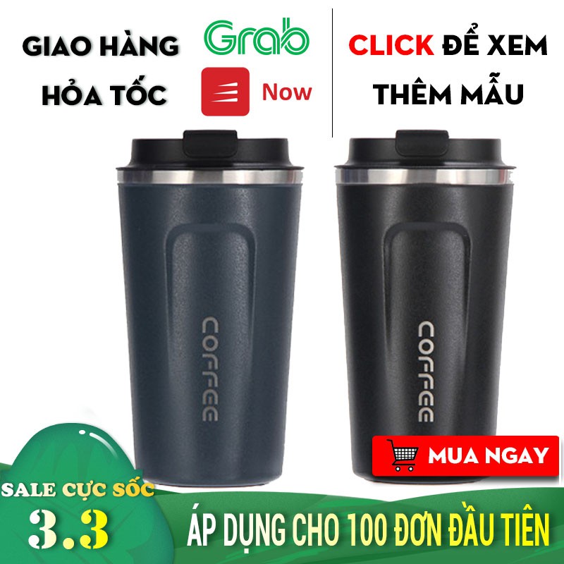 Cốc giữ nhiệt, ly giữ nhiệt 8-10h Coffee Holic inox 304 dung tích 380-510ml