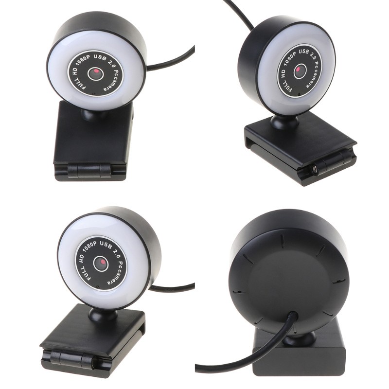 Utake 1080PHD Webcam Built-in Ring Light Web Camera With Microphone USB Plug WebCamera