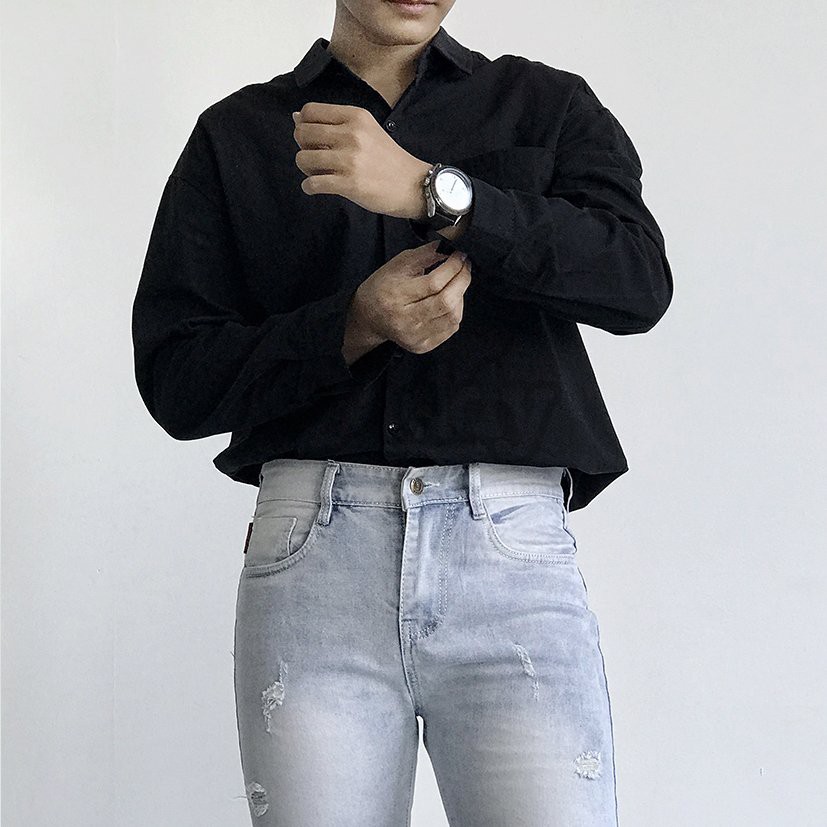 Quần Jean Nam Màu Xanh Nhạt ✔️Rách Gối ✔️Cao Cấp ✔️Jean Co Dãn [Freeship] Cam Kết Đổi Trả [#1991] | BigBuy360 - bigbuy360.vn