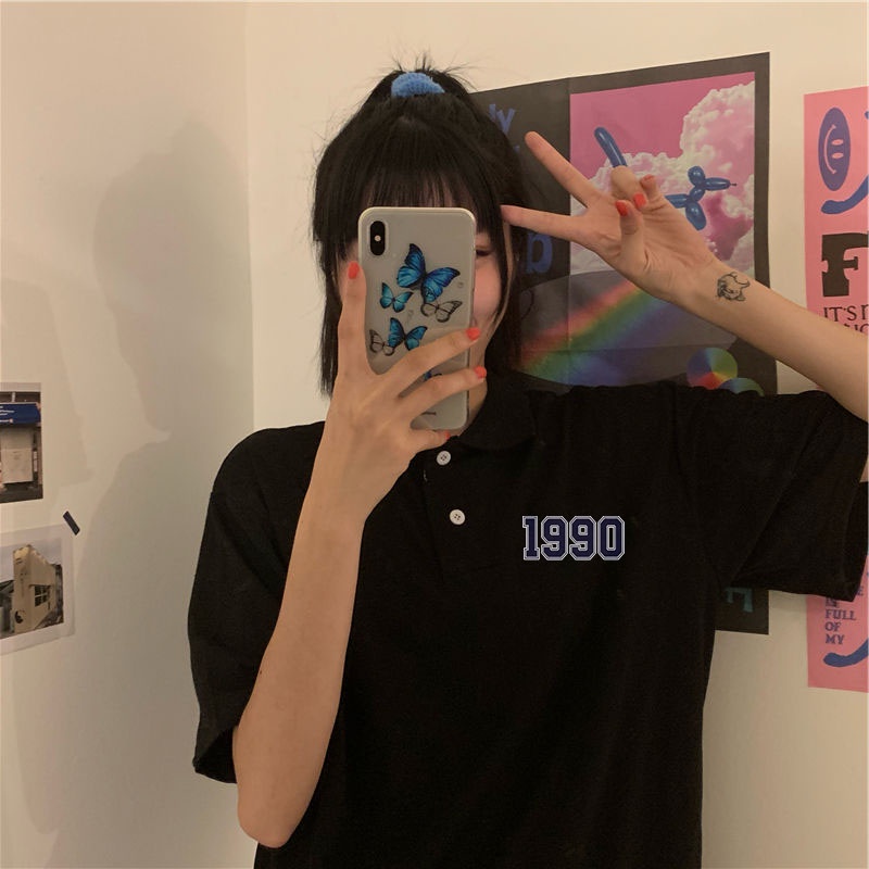 Áo Thun Nữ Form Rộng Có Cổ Trụ Đẹp Chất Cotton Unisex In Số Năm TTQ0072