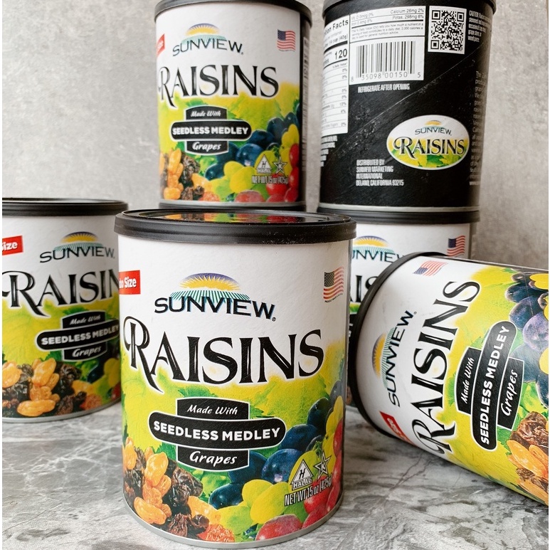 Nho Khô Mỹ Raisins Sunview 480g không hạt vị thập cẩm Lomdom foods hà nội đô ăn vặt giá rẻ