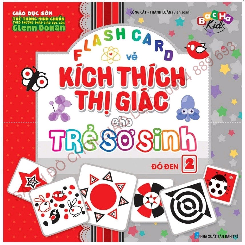 Thẻ flashcard kích thích thị giác cho trẻ sơ sinh Tập 2 - Đỏ Đen