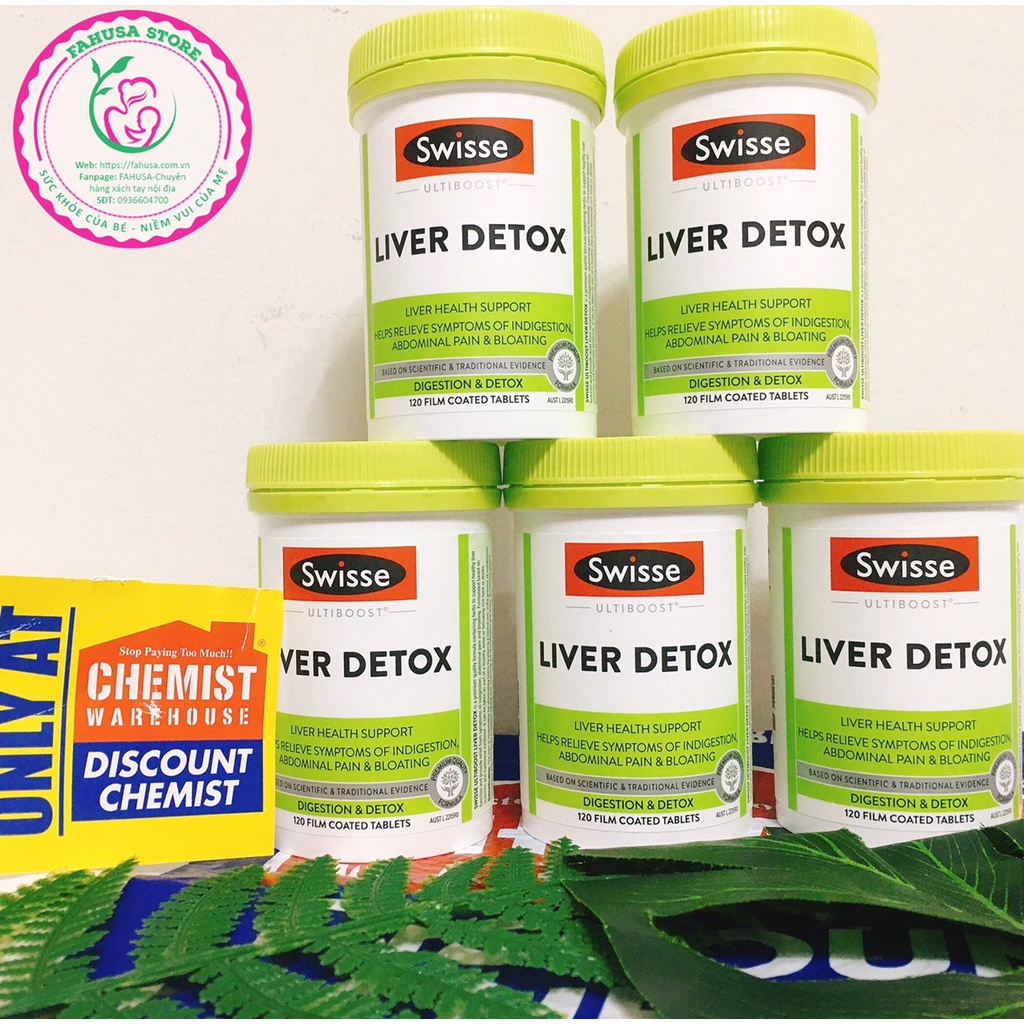 VIÊN UỐNG THẢI ĐỘC GAN  MÁT GAN SWISSE LIVER DETOX 120 VIÊN (Date: 2025)