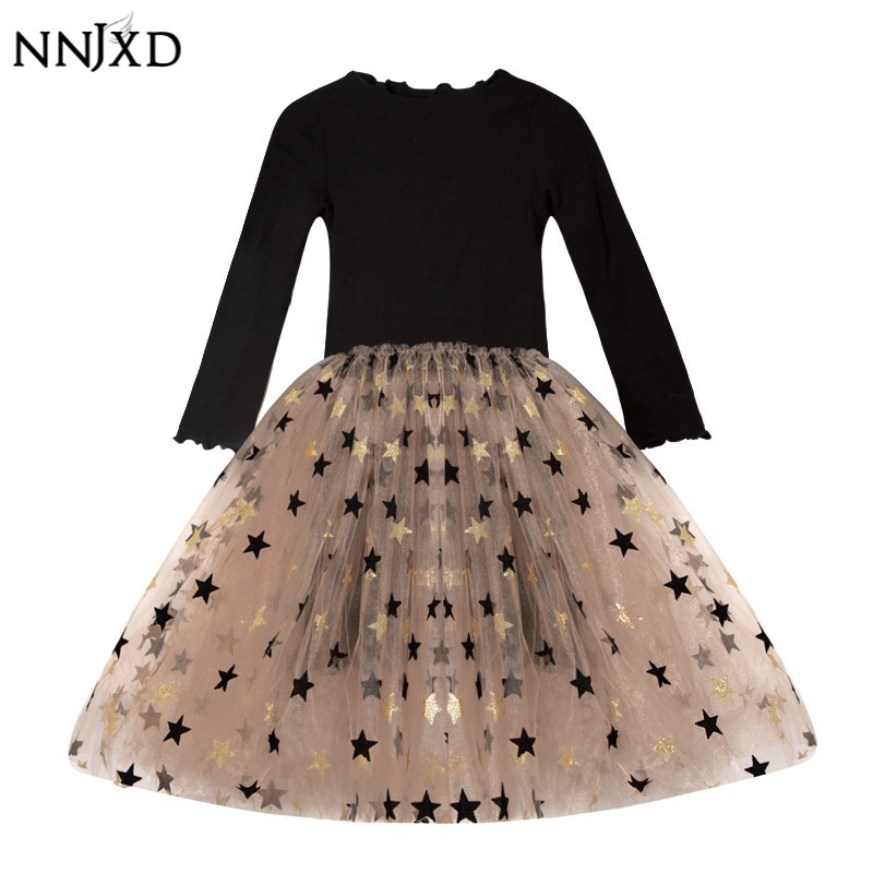 Đầm NNJXD Họa Tiết Ngôi Sao Xinh Xắn Cho Bé Gái