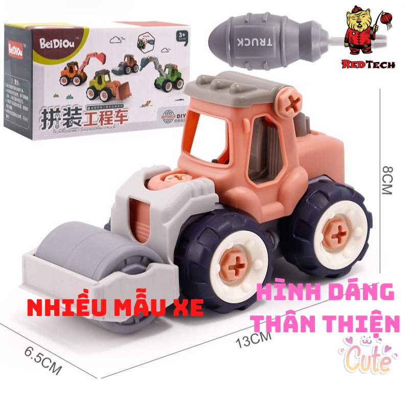 Đồ chơi lắp ráp xe ô tô công trường RedTech.
