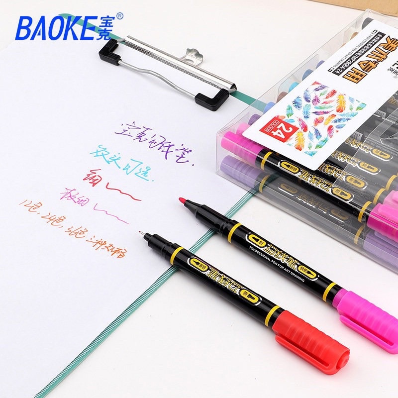 Bút Lông Nghệ Thuật 2 đầu 3 màu Marker BAOKE-MP2906