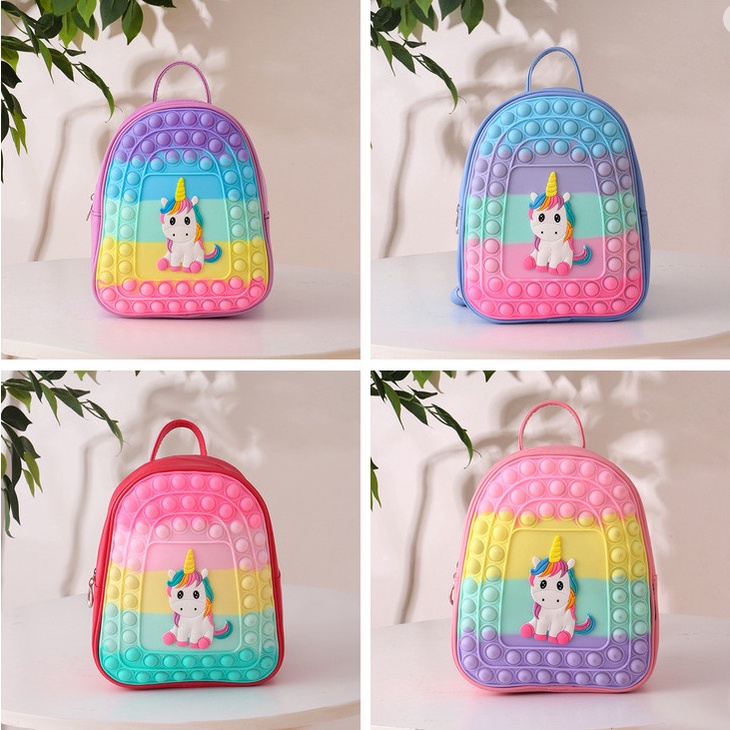 Balo Pop It - Mẫu balo cho bé có họa tiết Unicorn siêu dể thương