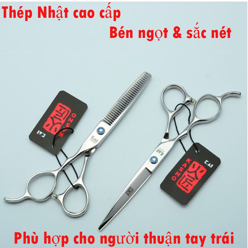 [TẶNG BAO DA VÀ LƯỢC]BỘ KÉO CẮT TÓC TAY TRÁI CHUYÊN NGHIỆP NHẬP KHẨU KASHO VQA3