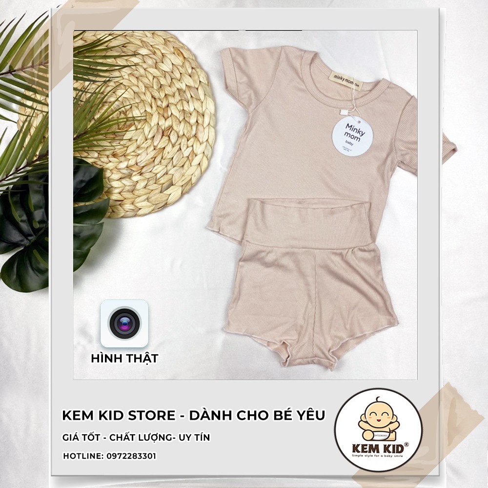 Bộ Minky Mom Thun Len Gân Chip, vải thun lạnh siêu mát, mềm mịn thấm hút mồ hôi cho bé