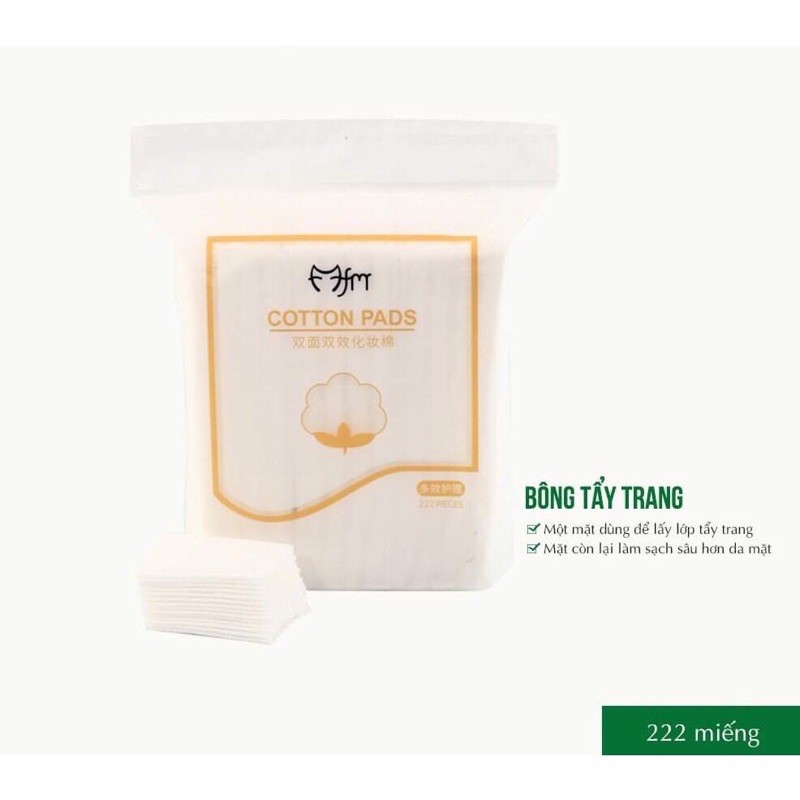 Bông Tẩy Trang 3 Lớp Cotton Pads túi 222 miếng - Hàng Chuẩn Nội Địa Trung Nhập Khẩu