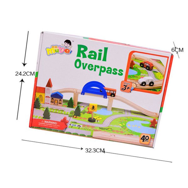 Bộ Đồ Chơi Lắp Ghép Mô Hình Thành Phố Bằng Gỗ Rail Overpass