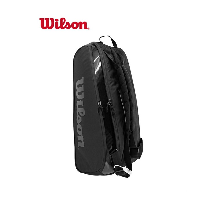 Túi tennis Wilson super tour pro staff 9 pack bag có 2 ngăn lớn màu đen