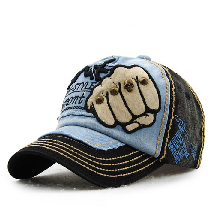 NÓN KẾT RÁCH ÔNG ĐỊA TAY ĐẤM CÁ TÍNH, MŨ LƯỠI TRAI JEANS JAMONT