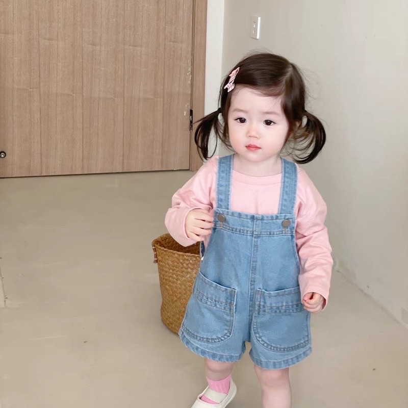 Yếm Jeans Lửng Cho Bé Trai Và Bé Gái Phong Cách_ Hàng Loại 1 Cao Cấp Y6