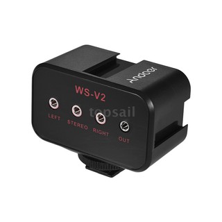 Andoer WS-VS Dual-Channel Microphone Audio Mixer Adapter & Cold Shoe Mounting Hub 3.5mm Stereo Output for Canon Nikon So