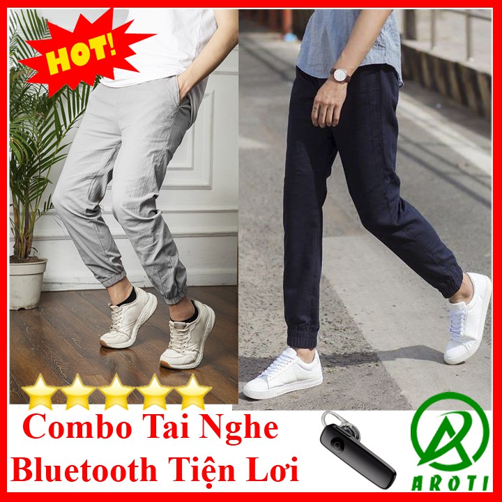 Quần Jogger Nam AROTI Form Slim Fit Chất Đũi Dày Đẹp Cao Cấp, Siêu Mát, Co Giãn Tốt Dáng Hàn Thể Thao Đủ Size QD44+TN