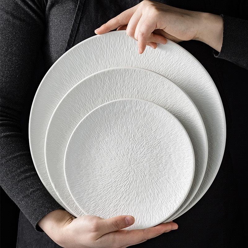 Đĩa sứ SARANG cao cấp dùng trong nhà hàng mẫu tròn sâu lòng 30cm, Đĩa main nhà hàng