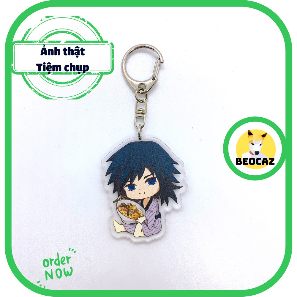 Móc chìa khoá Demon Slayer Thanh Gươm Diệt Quỷ dáng ngồi acrylic chống nước chống bay màu Tanjiro Nezuko Đồ chơi Beocaz