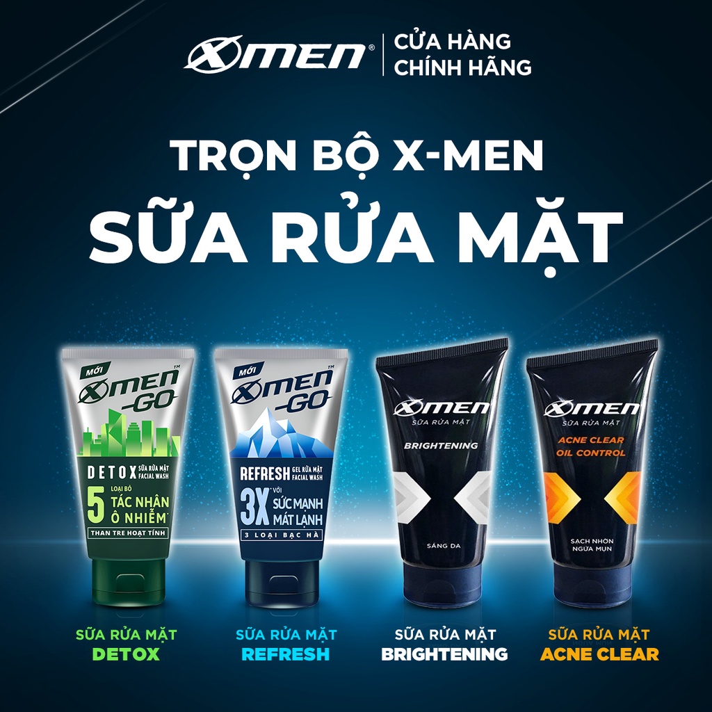 Sữa rửa mặt X-Men Sạch nhờn ngừa mụn 100g