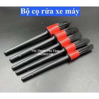 Bộ cọ, chổi rửa xe máy 5 cây