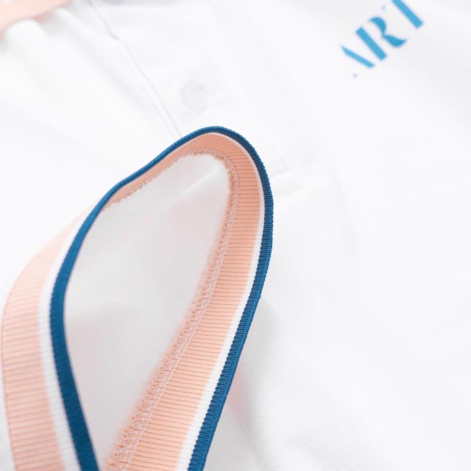 Áo Phông Polo Nam Cộc Tay Cao Cấp Màu Trắng In Chữ ART Form Rộng