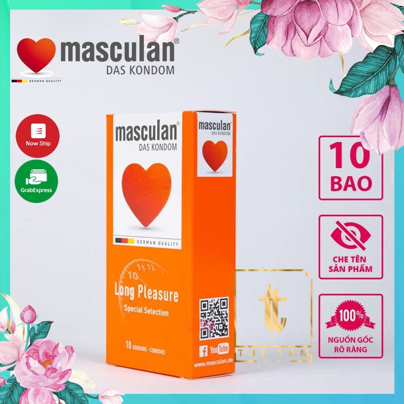 💪Masculan💪 - Bao Cao Su Masculan Long 5 in 1 - Gân Gai Kéo Dài Thời Gian Quan Hệ (hộp 10)