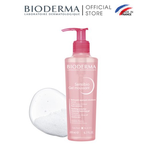 Gel rửa mặt tạo bọt cho da nhạy cảm Bioderma Sensibio Gel Moussant - 200ml mã 7565