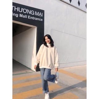 Áo sweater cổ tròn lông cừu