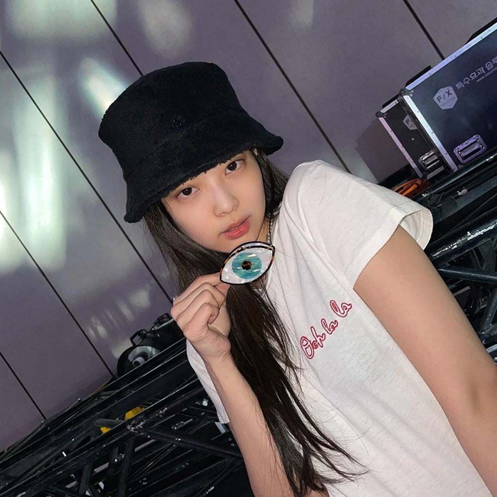 Kẹp tóc acrylic hình con mắt xanh lam thú vị thời trang kiểu hàn quốc tương phản màu sắc chất lượng cao