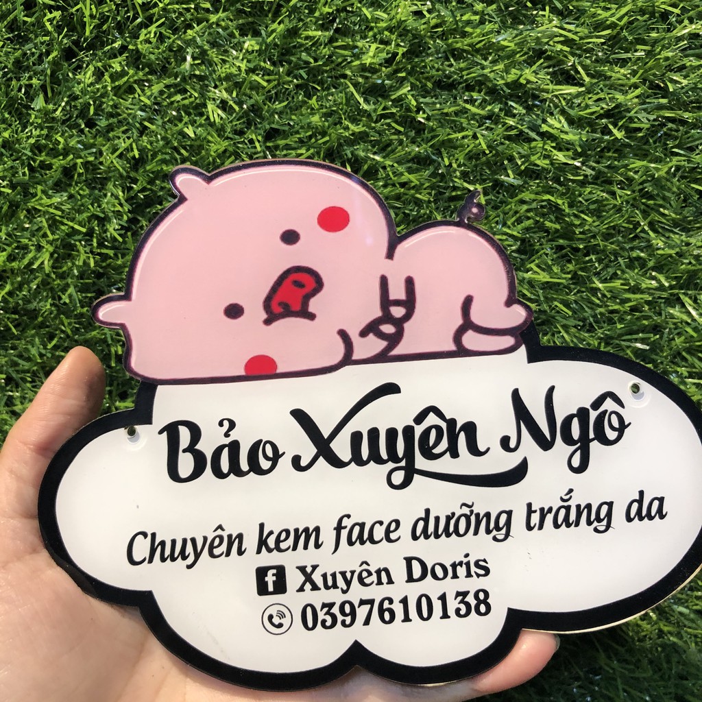 Biển mica Heo lười cute - Free thiết kế theo yêu cầu