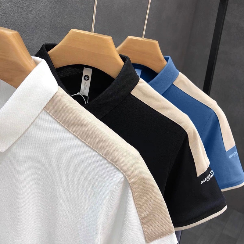 MH ÁO POLO CỔ BẺ PHỐI VIỀN VAI MÀU BE CHO NAM- mẫu mới giá tốt | BigBuy360 - bigbuy360.vn