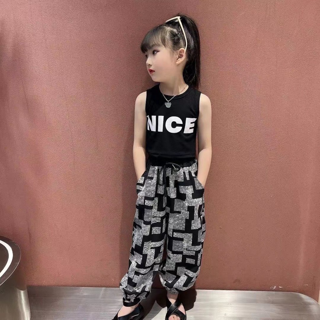 Bộ Đồ Thể Thao Phong Cách Đường Phố Hàn Quốc Thời Trang Mùa Hè Mới Cho Bé Gái