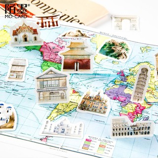 Set 45 sticker hình công trình