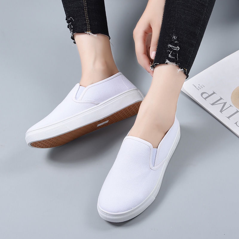 Giày Lười Vải Canvas Đế Mềm Chống Trượt Thoải Mái Cho Nữ
