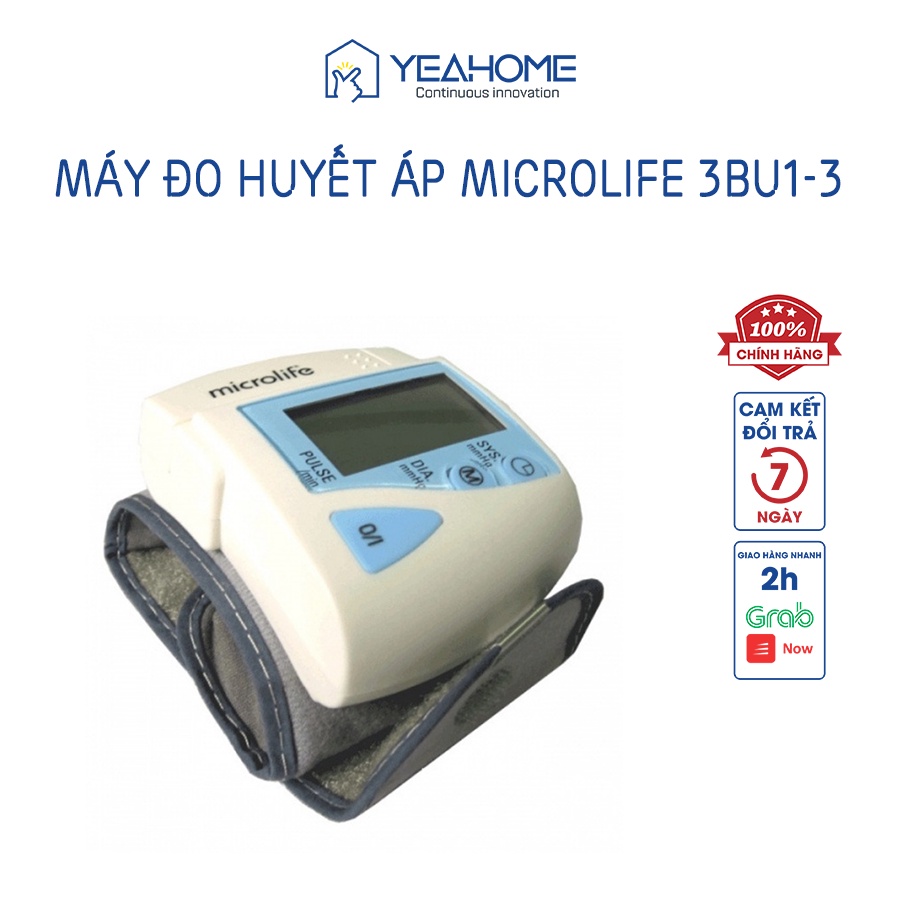 Máy đo huyết áp cổ tay Microlife 3BU1-3, Bảo hành 5 năm, Hàng chính hãng