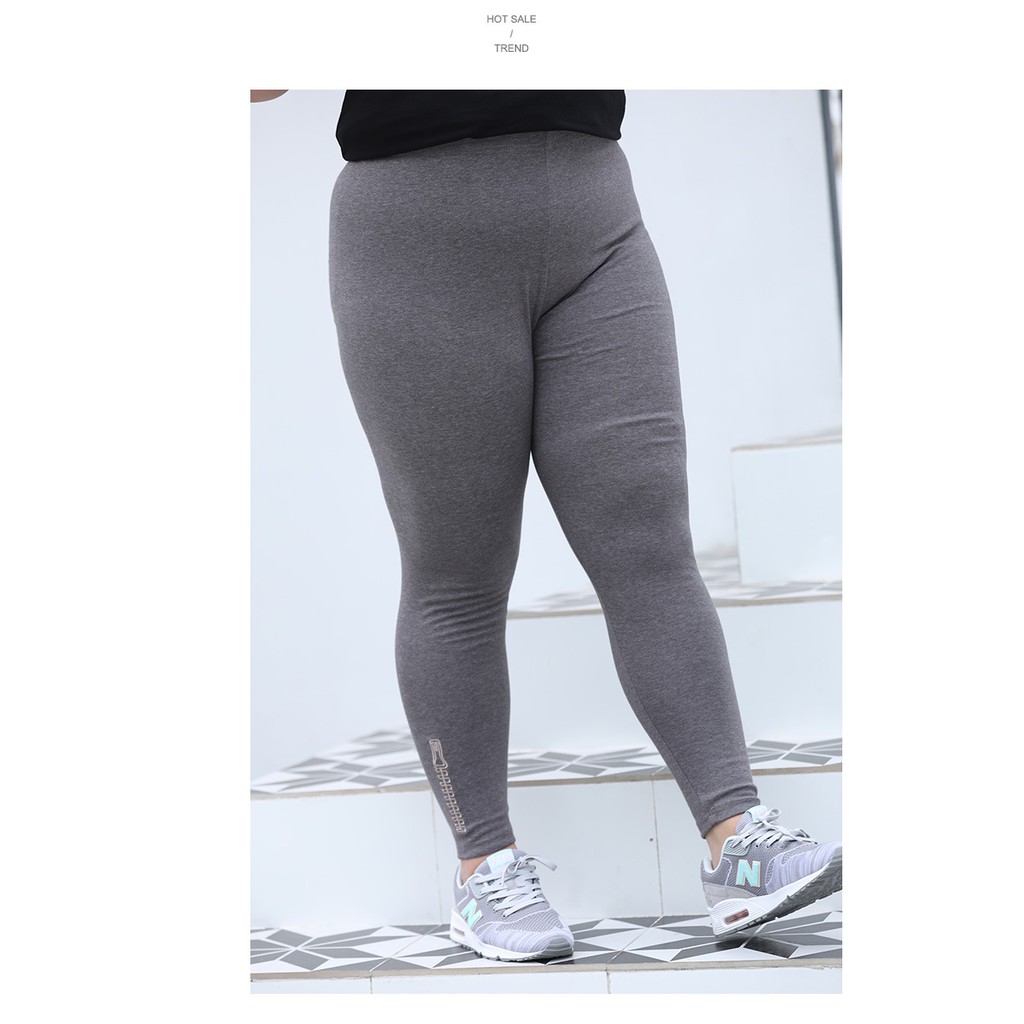 quần bó big size legging thun - dây kéo QA01