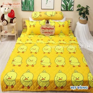 sét ga gối cotton poly mẫu vịt vàng