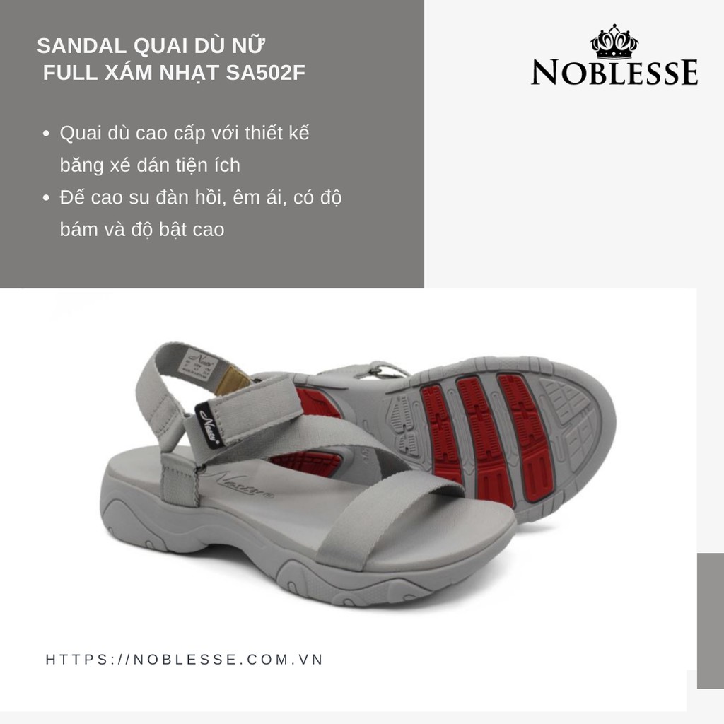 GIÀY SANDAL NỮ ĐI HỌC MÀU XÁM NHẠT THỜI TRANG CHÍNH HÃNG NESTY- SA502F