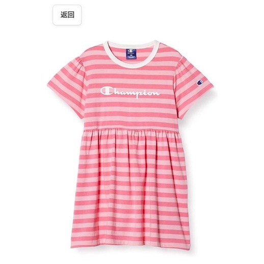 Váy Bé Gái Hiệu Champion Xuất Hàn Dư Xịn Kẻ Ngang Cotton Mềm Mát Cho Bé 3 Đến 8 Tuổi