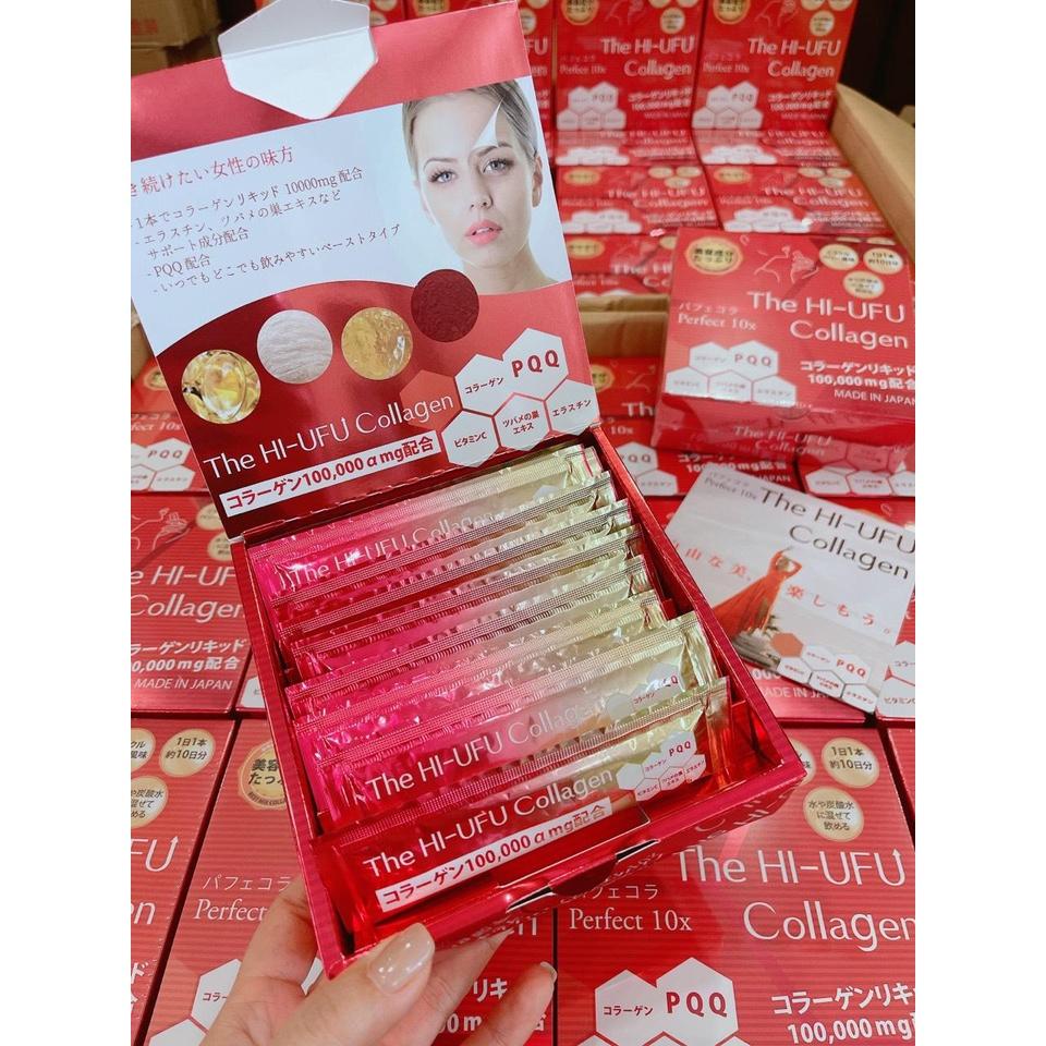 Nước Uống The HI-UFU Collagen Nhật Bản Nước Uống Bổ Sung Collagen Làm Đẹp Da Hộp 10 Gói