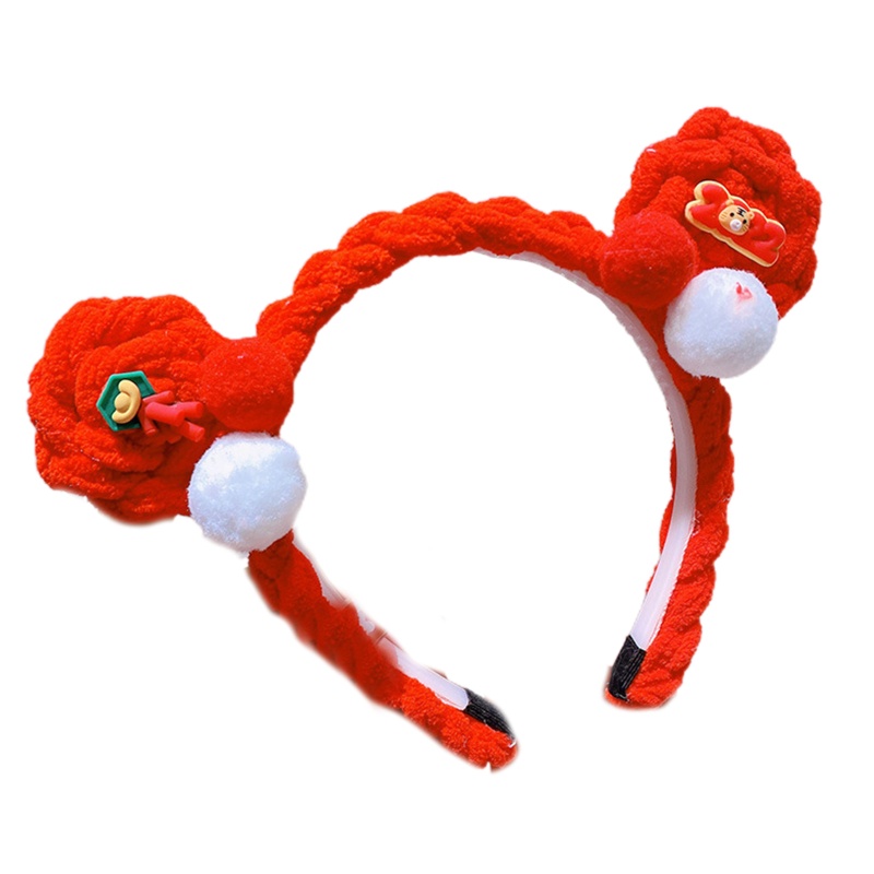 Băng Đô Lông Nhung Dễ Thương Dùng Để Rửa Mặt / Trang Điểm Hóa Trang Năm Mới Cho Bé Gái