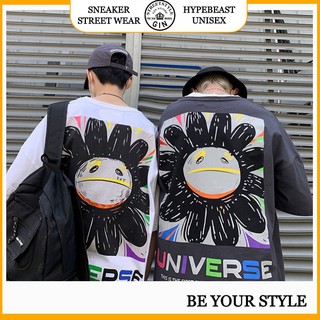 Áo thun tay lỡ Universe trắng - Gin store