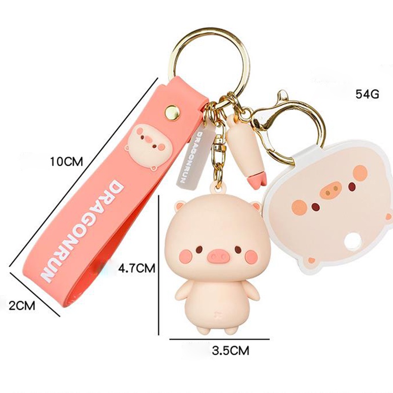 Móc Khóa Hình Chú Heo Hoạt Hình Đáng Yêu